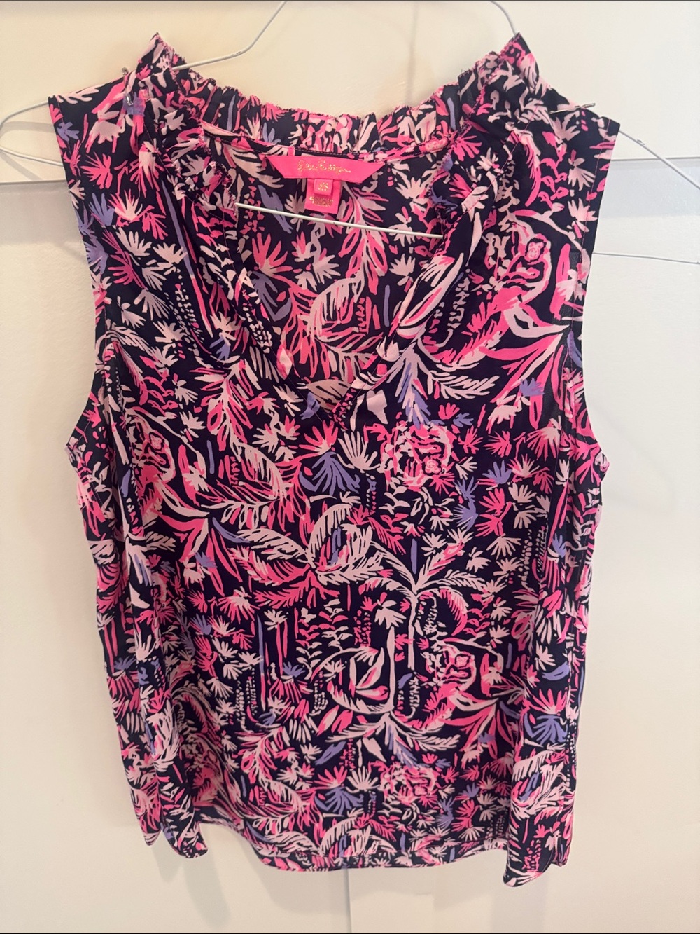 Lilly Pulitzer Pink & Navy Floral Sleeveless Camisole